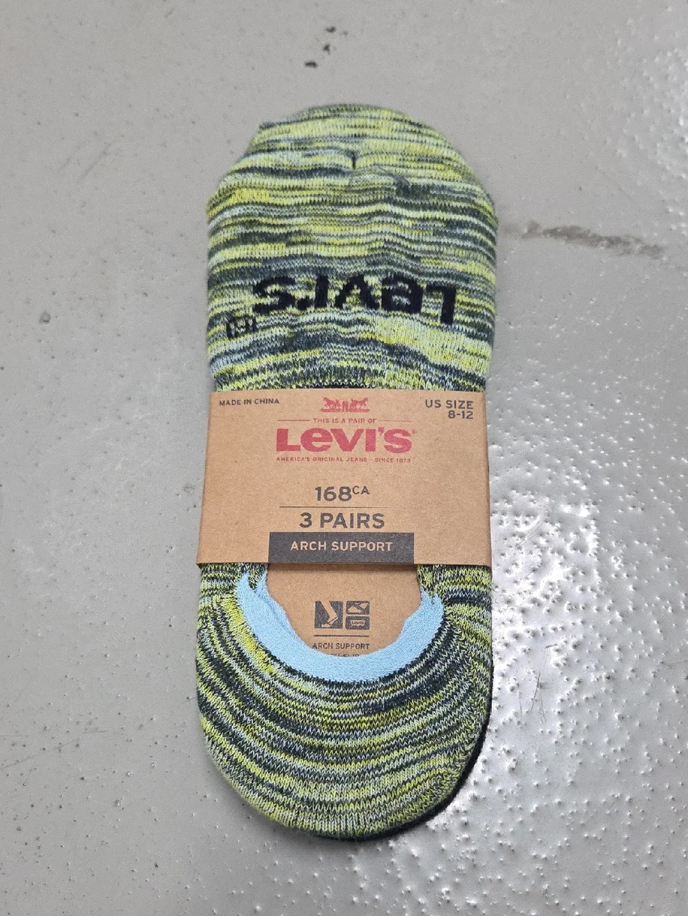 Levi's Men's No-Show Socks - Lime Green Heather (3 Pack)